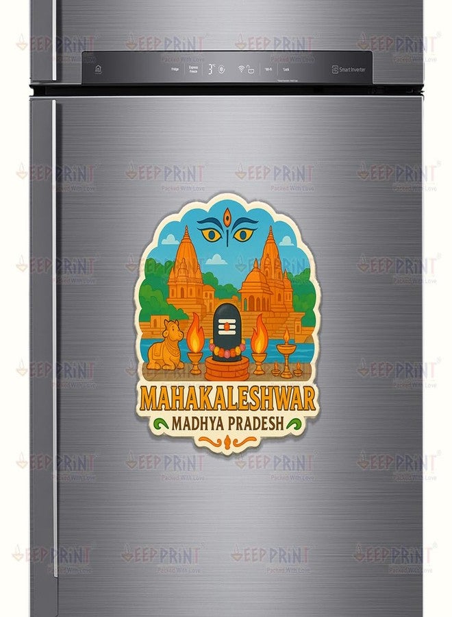 Deep Print Acrylic Fridge Magnet (7.6 cm) - Indian Spiritual Travel Souvenir | Char Dham Series | Barah Jyotirling (Mahakaleshwar_Jyotirling) - Image 3